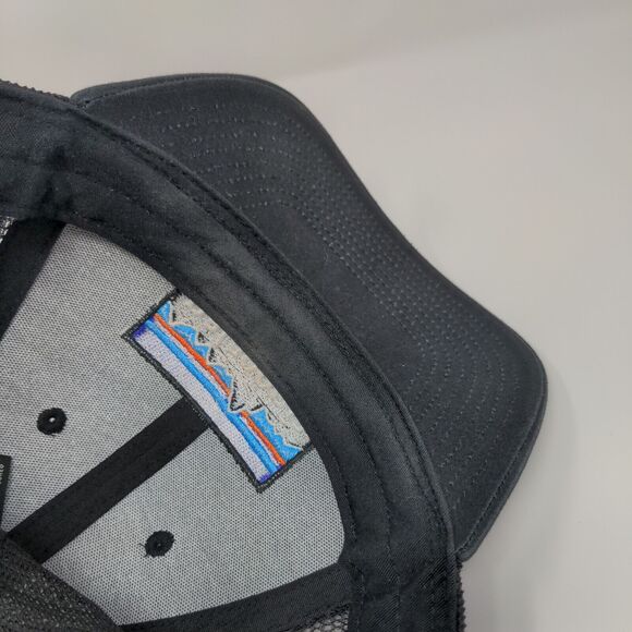 Patagonia P-6 Snapback Trucker Hat Black OSFA Mesh Back Solid Netplus - Picture 7 of 9